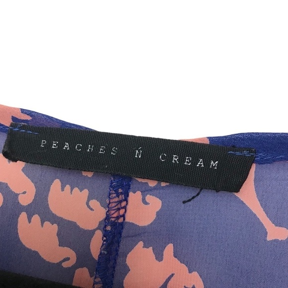 Peaches N Cream Blue Animal Print Blouse Approx Medium - Picture 8 of 11